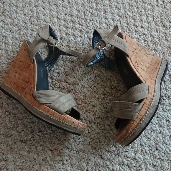 Stuart Weitzman Minky Wedge Sandal - Olive green size 6.5 - Picture 5 of 12